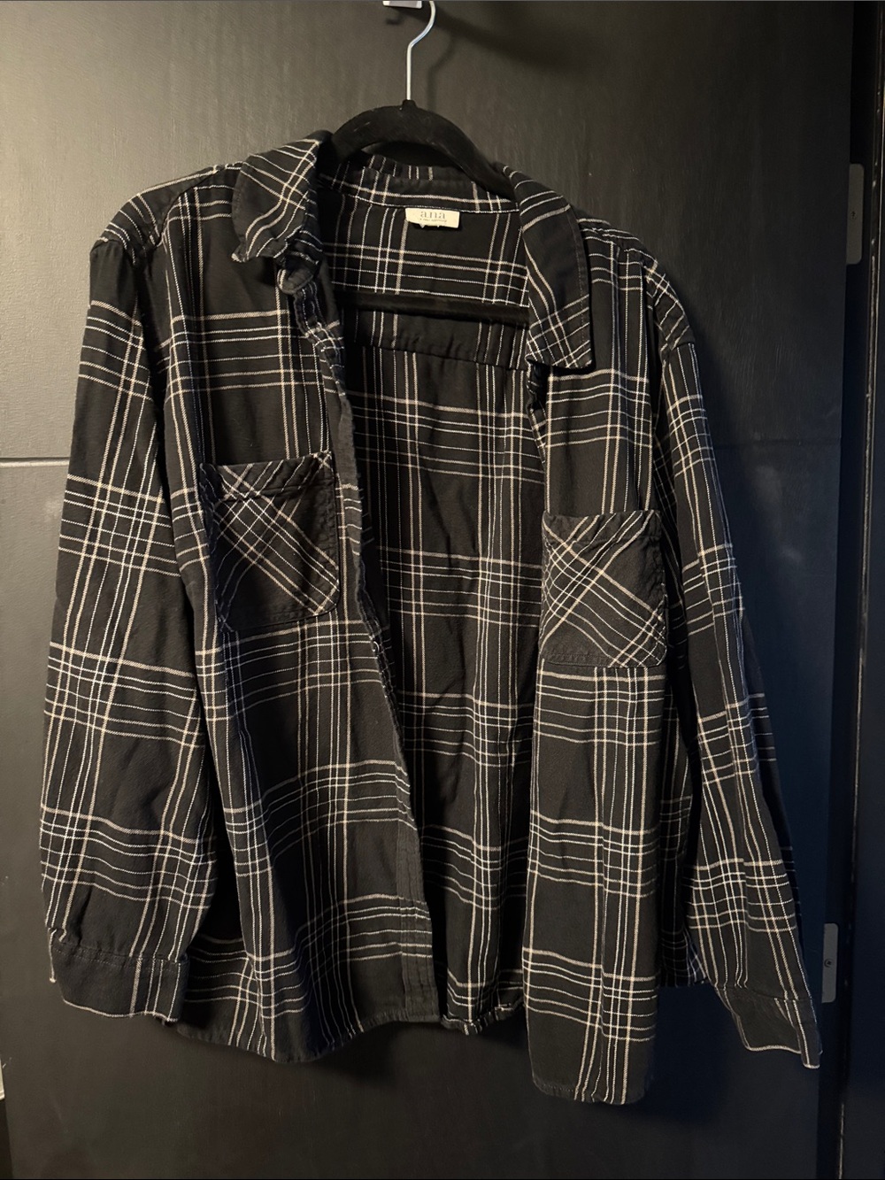 a.n.a Black & White Plaid Lightweight Shirt Jacket